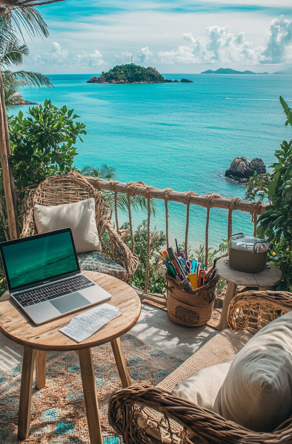 A remote real estate agent efficiently manages multiple client interactions and property details, demonstrating the organized workflow enabled by a dedicated CRM system.