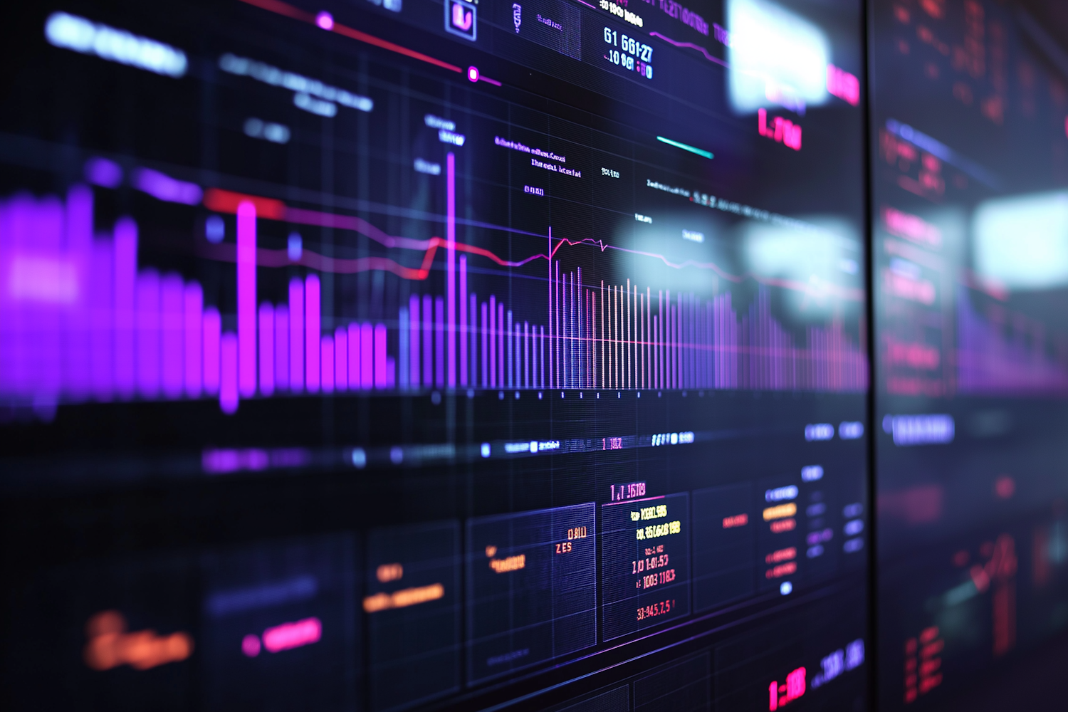 A person analyzing data visualizations and key performance indicators on a screen, representing the process of measuring and optimizing social media content for sales ROI.