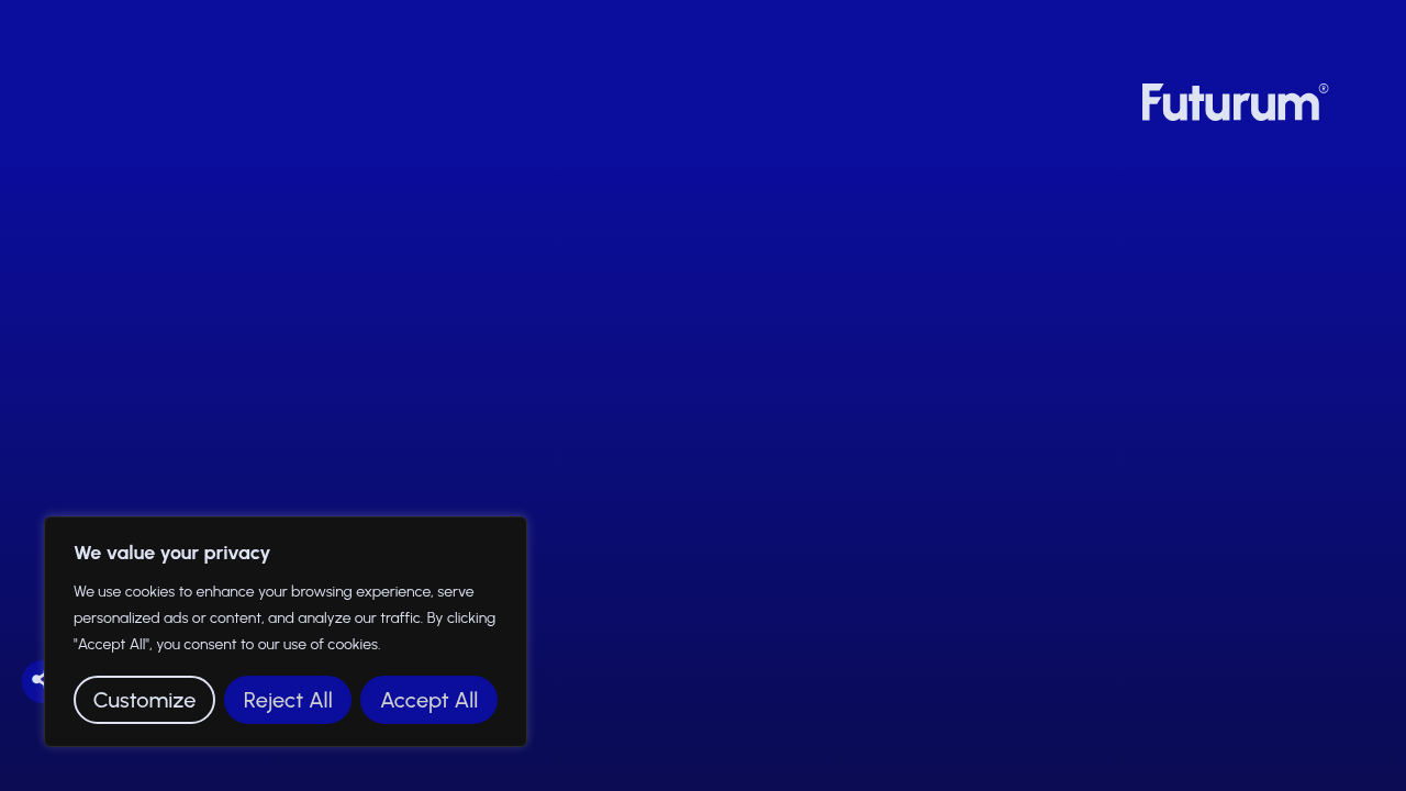 Screenshot of the Futurum Group homepage, highlighting their focus on technology, research, and industry insights.
